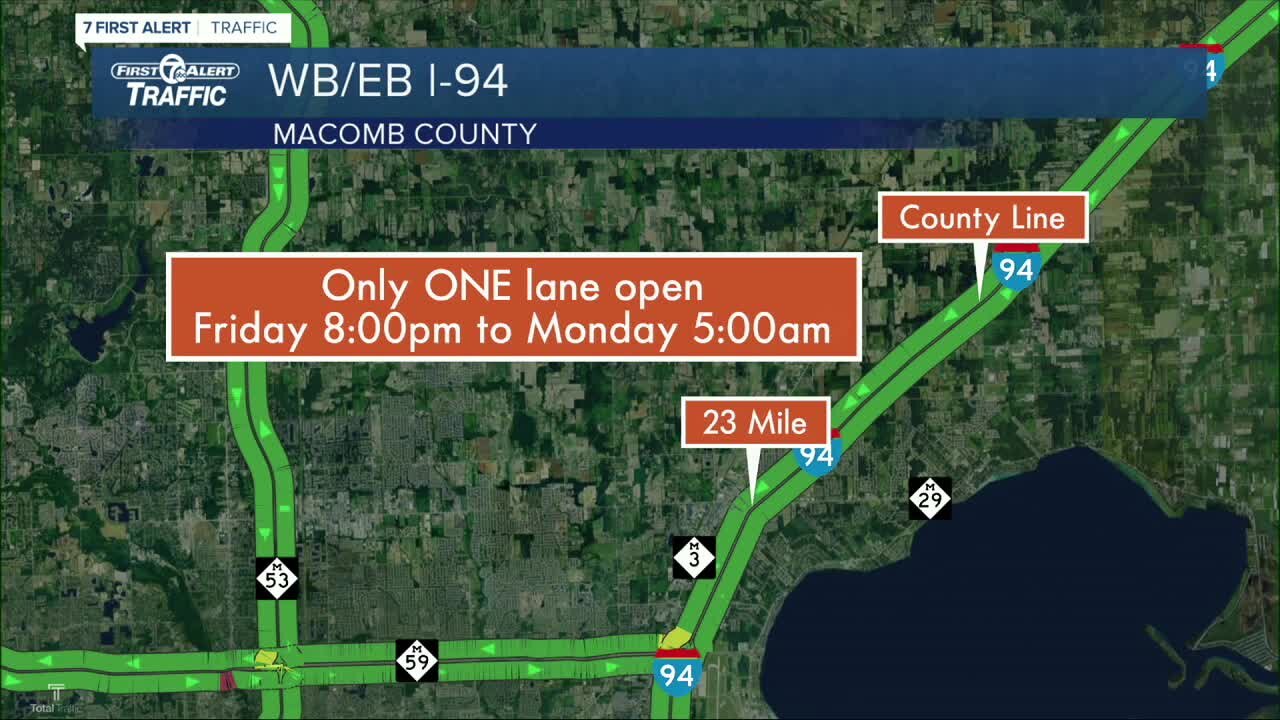 Weekend construction includes intermittent closures, lane closures & more