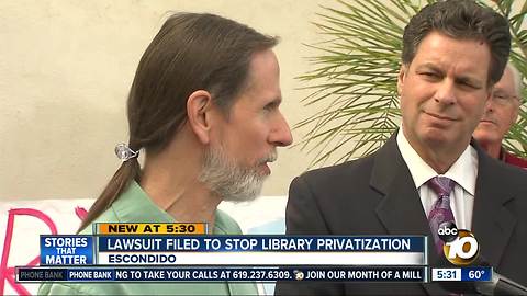 Lawsuit filed to stop private company from taking over Escondido library