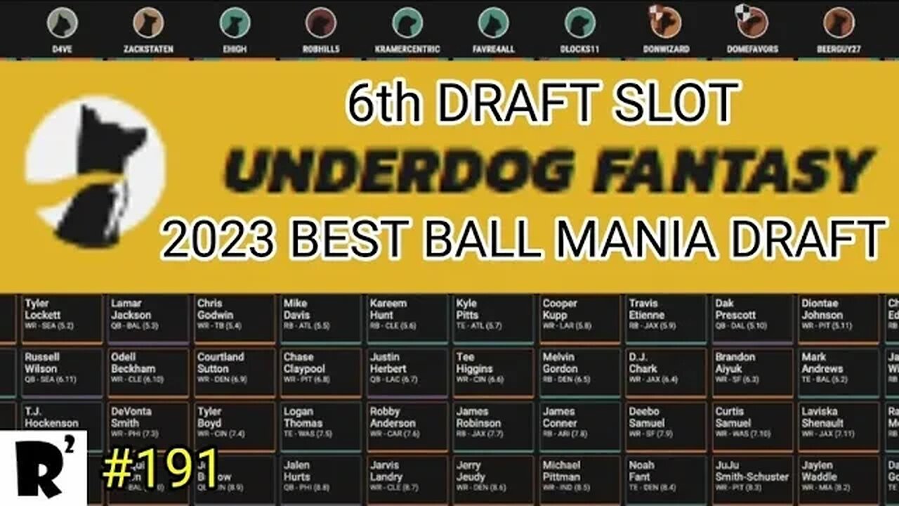 UNDERDOG BEST BALL MANIA DRAFT! We picked 6th and missed the first 2 picks. See how we make it work!