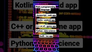 pick a programming language #programming #softwaredevelopment #coding