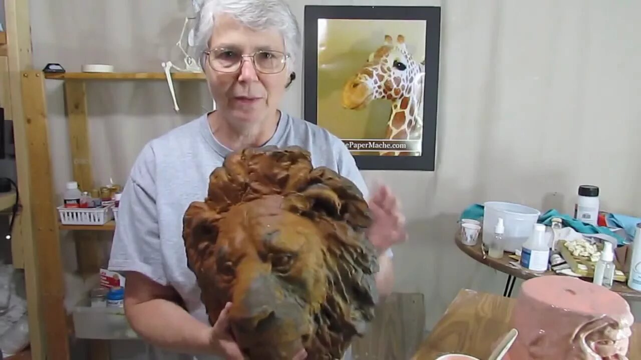 Concrete Lion Head - Using Quikwall and Plasticizer for Concrete Garden Art