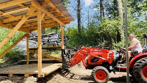 Moving The Old Shelter in the Woodyard