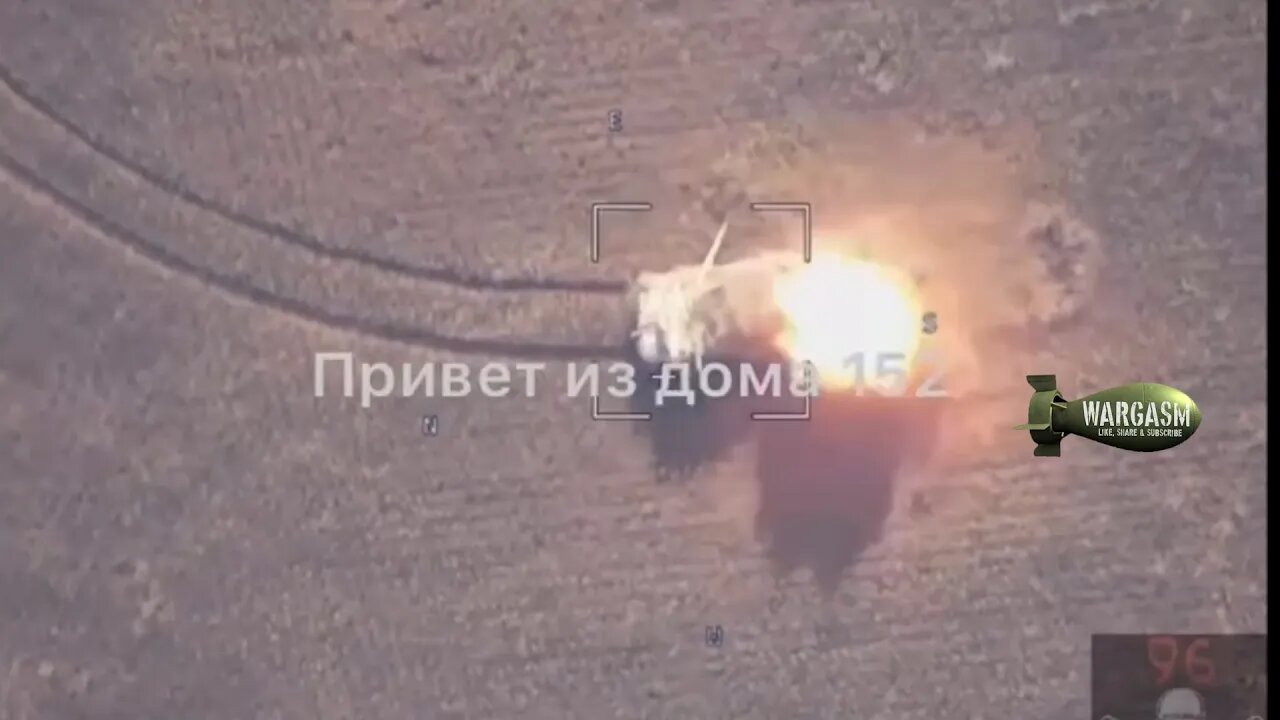Two abandoned Leopard tanks hit with Russian Lancet kamikaze drone