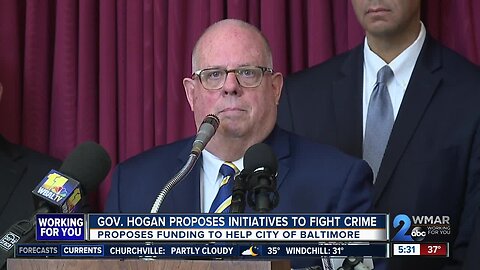 Hogan announces millions in funding, proposes legislation to fight Baltimore crime