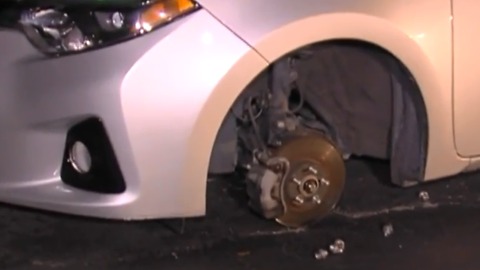 Boynton Beach woman says all four wheels stolen off car