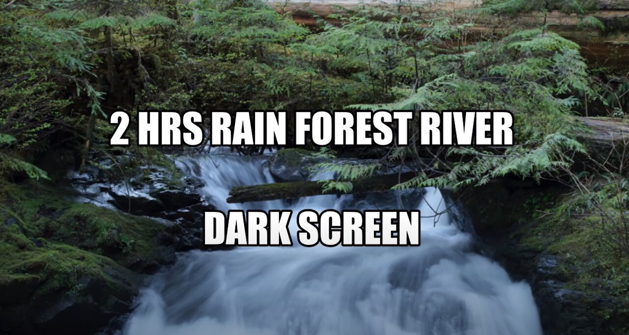 2 Hr Rain Forest River Sound Deep Sleep Relaxing Insomnia Stress Anxiety Relief Dark Screen Relax2U