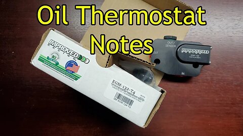 Improved Racing Oil Thermostat Notes