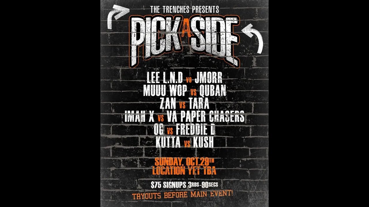 @EazyBlockcapt " THE TRENCHES PICK A SIDE " GOING DOWN OCT 29TH | RBE INTAKE 4? #vadafly