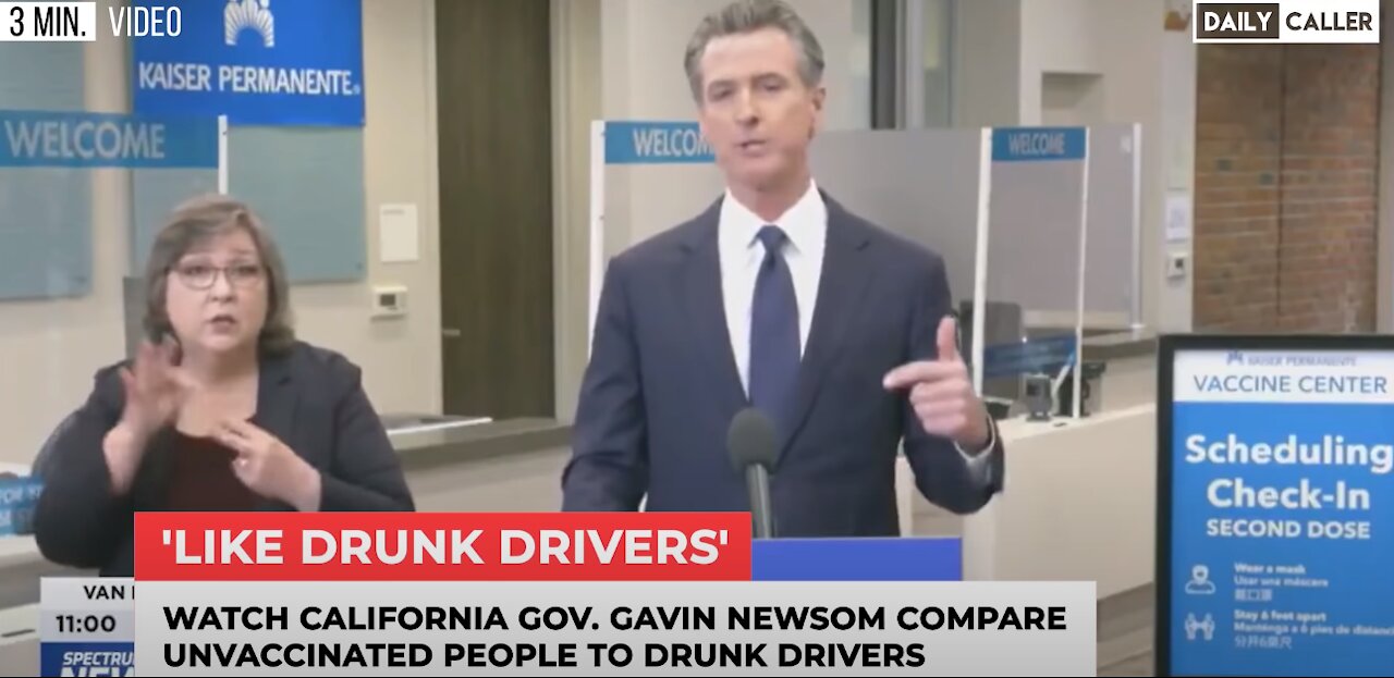 Gavin Newsom Compares The Unvaccinated To Drunk Drivers???