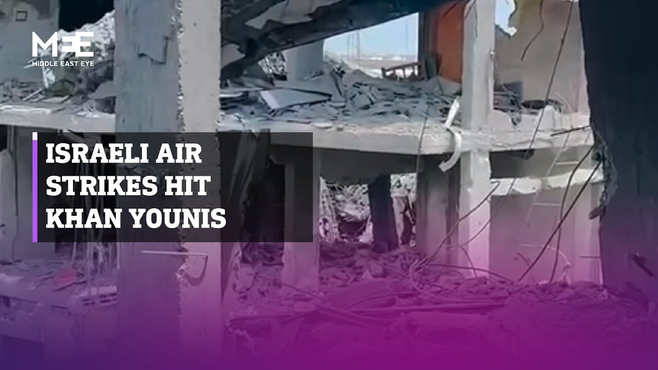 Israeli air strikes target residential area in Khan Younis