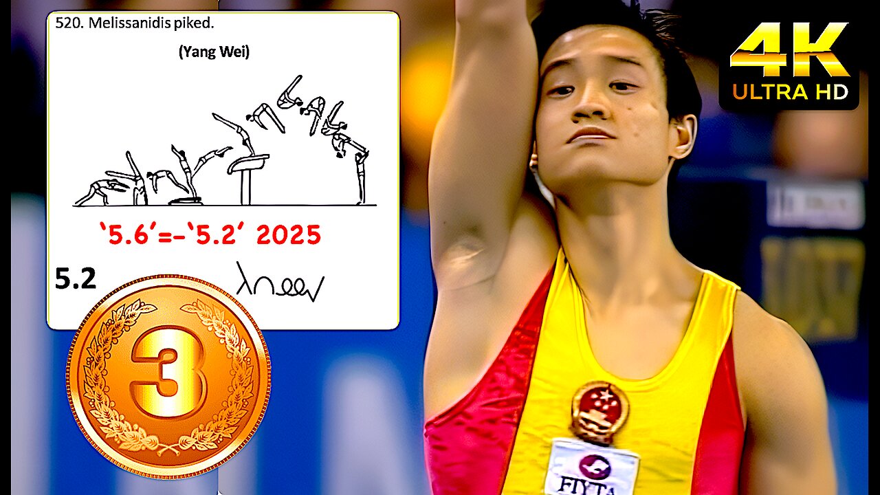 YANG WEIs🇨🇳🥉Vault (YDP/WAG=Biles 2) Decreasing from '5.6'='5.2' 2025 MAG COP-2002 WC VT EF (ESPN.4K)
