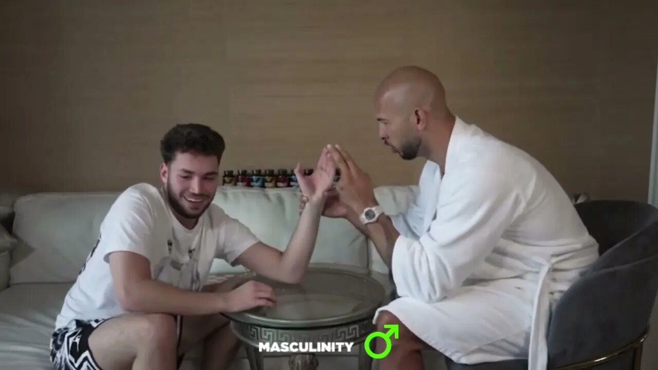 Top G Beats Adin Ross With 1 Finger in Arm Wrestle🤣#adinross