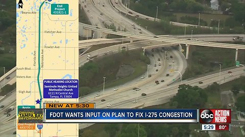 Public hearing to be held on widening I-275 near MLK