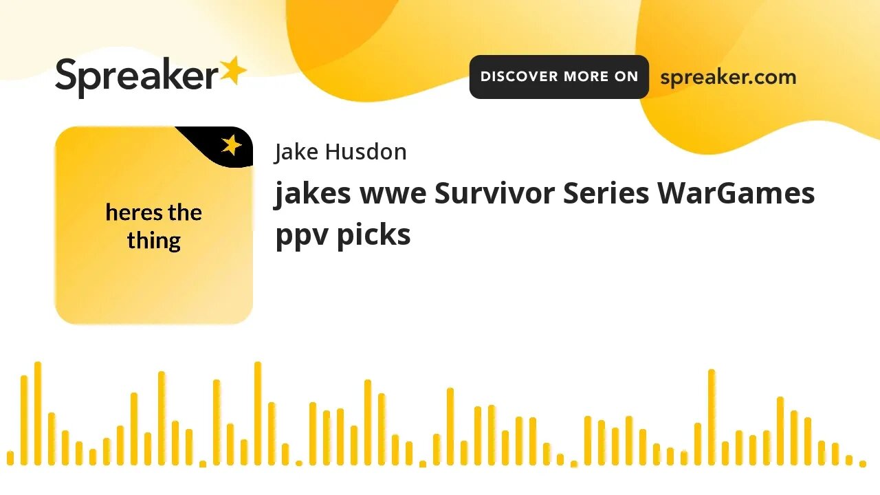 jakes wwe Survivor Series WarGames ppv picks (made with Spreaker)