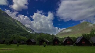 Wooden Cabins For Travelers Built On The Mountains Valley #shorts