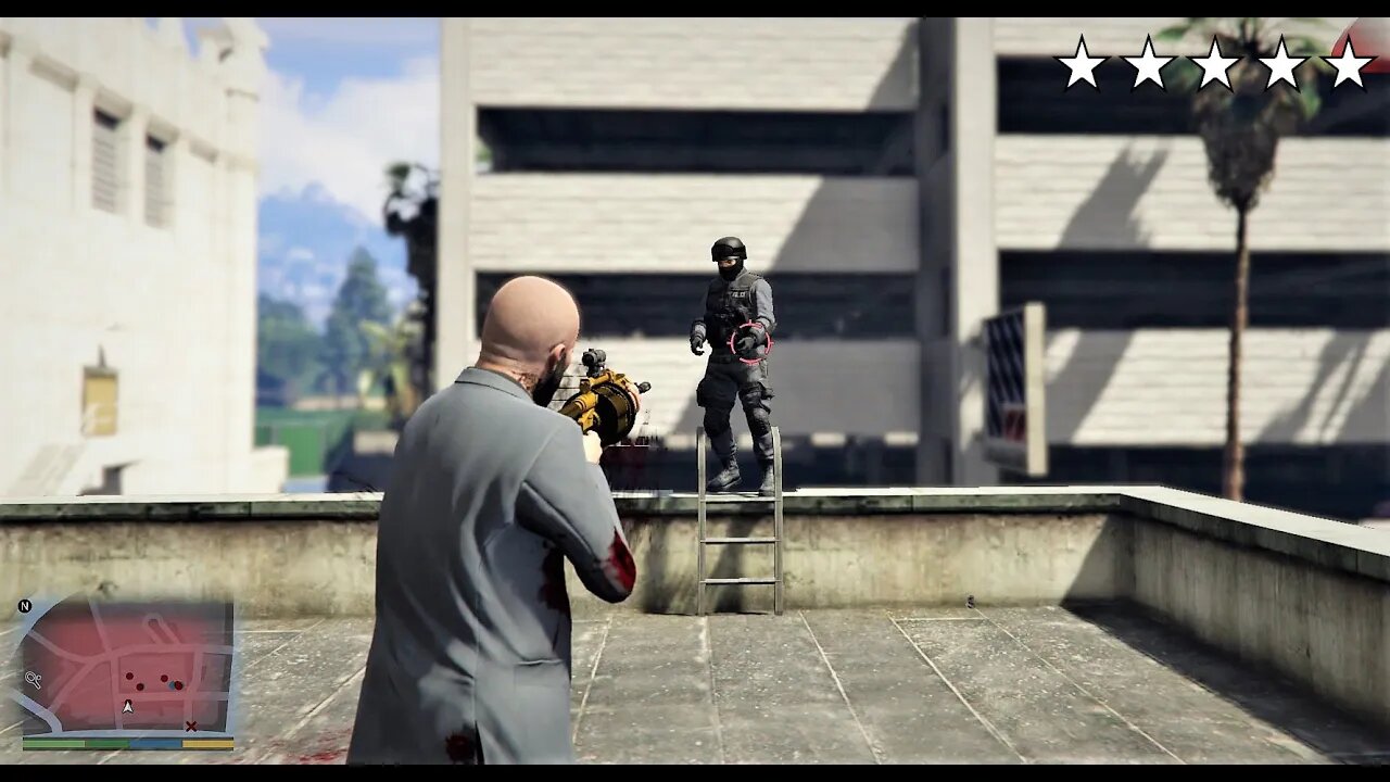 GTA 5 - Michael's FIVE STAR COP BATTLE (GTA V Funny Moments)