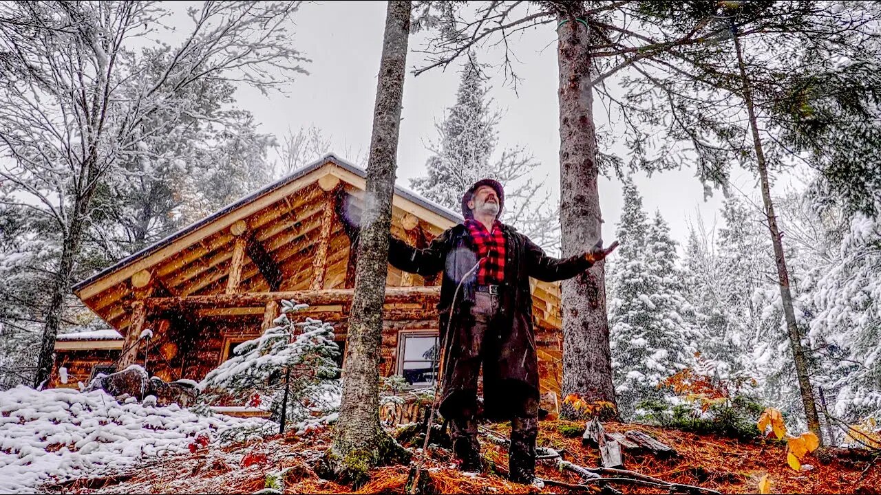 Here We Go! 1st Snow of the Season, Off-Grid Solar Electricity Installation, Hanging the Front Door