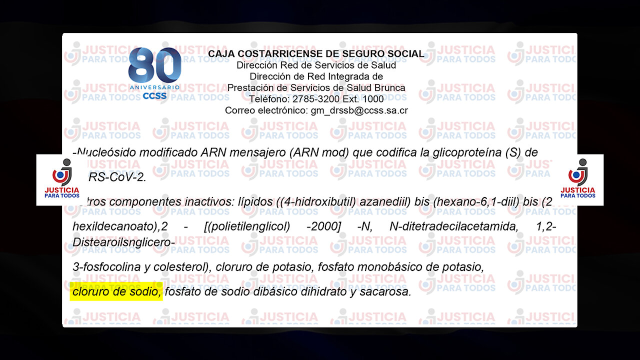 Componente Pfizer/BioNTech: Cloruro de Sodio