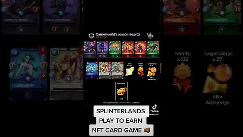 Splinterlands End Of Seasons Rewards #shorts