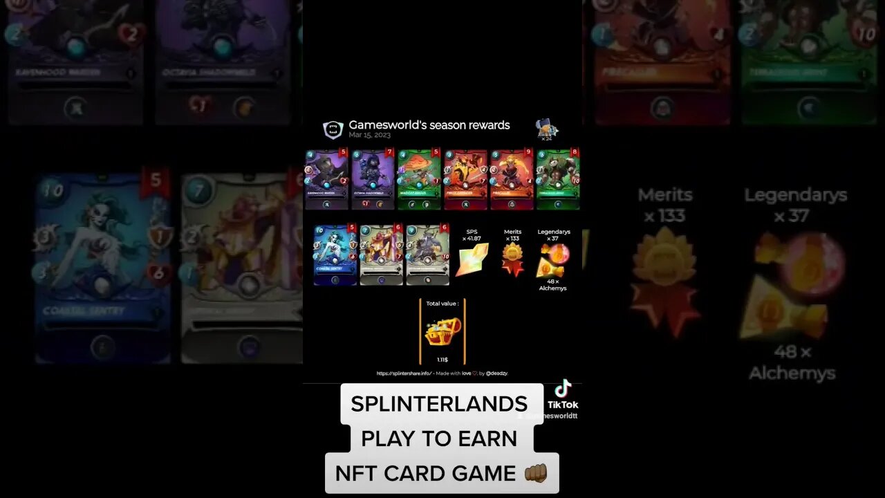 Splinterlands End Of Seasons Rewards #shorts