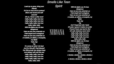 Nirvana - Smells Like Teen Spirits - Nirvana lyrics HQ