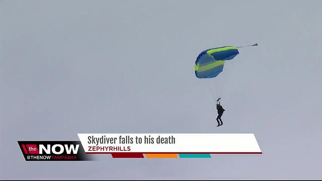 Skydiver falls to his death