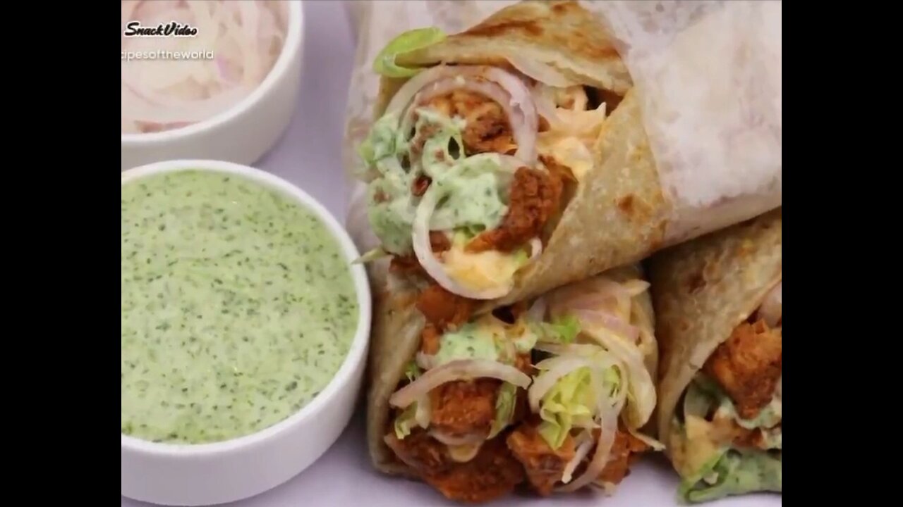 Spicy#smoky#chicken tikka#delicious#paratha#roll#Desiifood