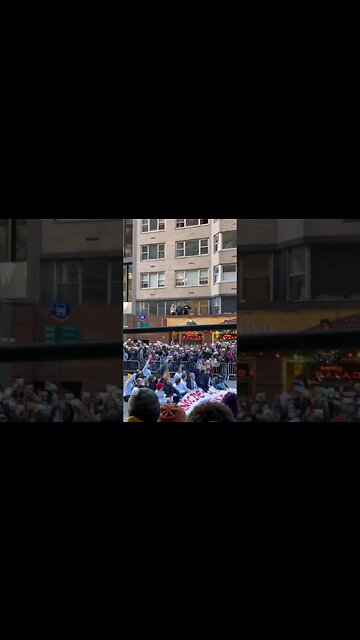 Pro-Palestine Protesters Block Road at Macy's Thanksgiving Day Parade in NYC