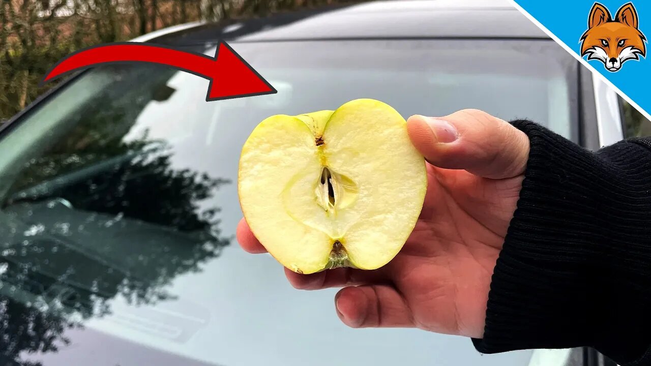 Rub your Car Windshield with an APPLE and WATCH WHAT HAPPENS 💥 (Amazing) 🤯