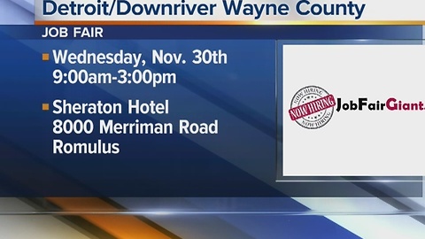 JobFairGiant.com is hosting a hiring event in Romulus on Nov. 30, 2016