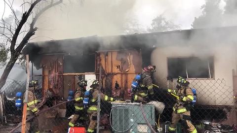 Mobile home fire causes lane restrictions on Wetmore