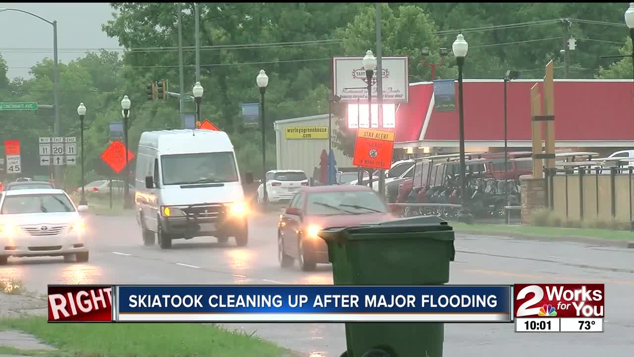 Skiatook businesses cleaning up after flooding