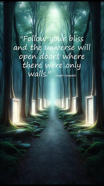 60-second inspirational - "Follow your bliss and the universe will open doors..." — Joseph Campbell​