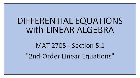 MAT 2705 - Section 5.1