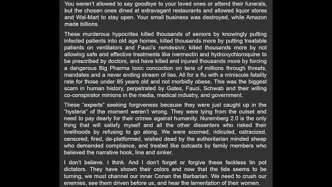 Don’t let these cabal deep state swamp covid vaccine mandate politicians get away with it! 12-7-23 T