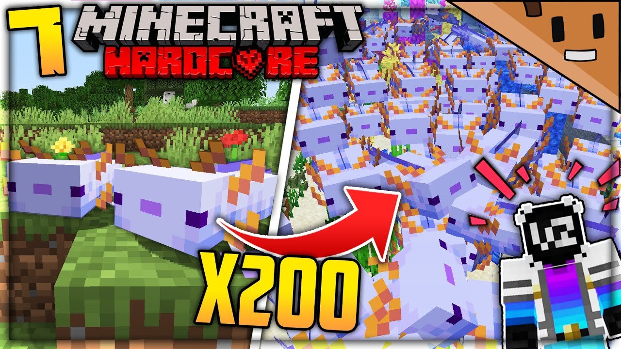 I Found 200 of the RAREST Axolotl in Minecraft Hardcore (Wadzee Axolotl War) #7