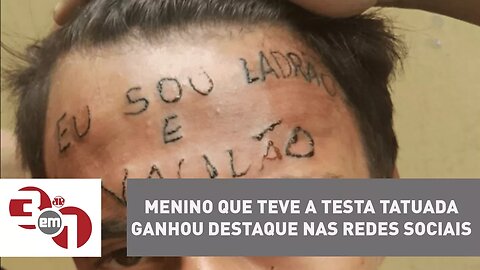 Menino que teve a testa tatuada por dois agressores ganhou destaque nas redes sociais