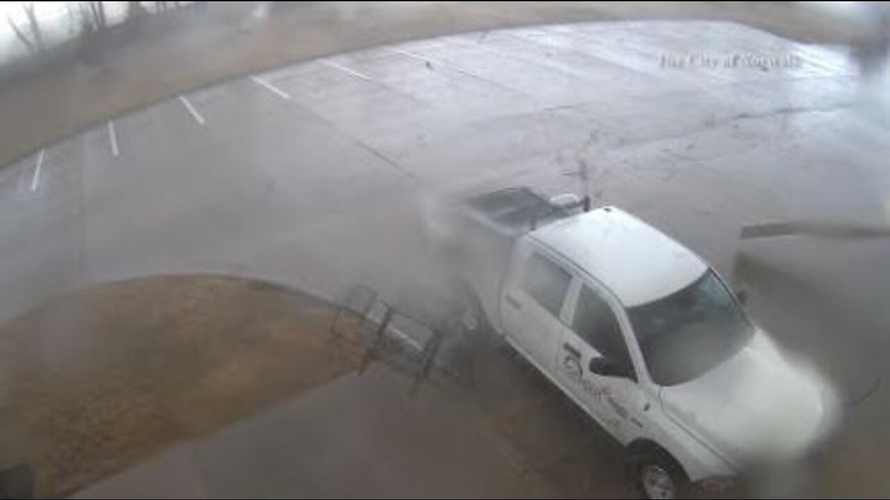 Tornado Wind Tears Doors Right Off City Building in Iowa