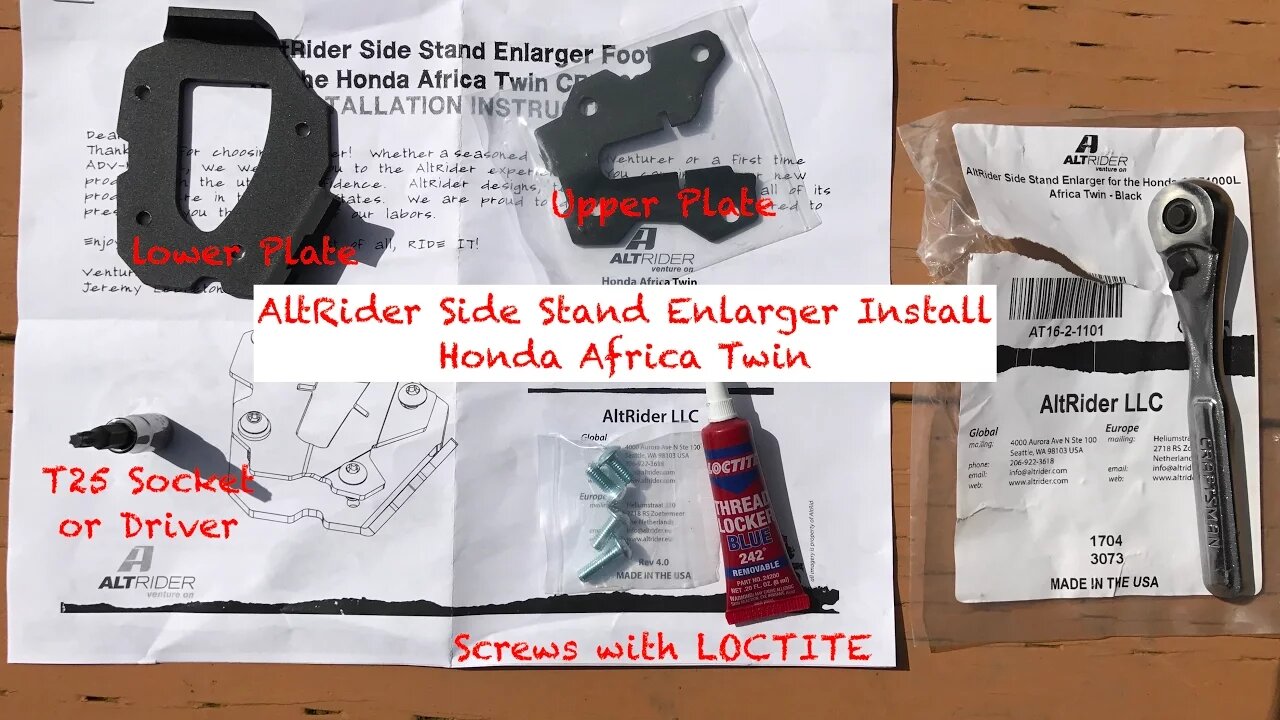AltRider Side Stand Enlarger Install Honda Africa Twin