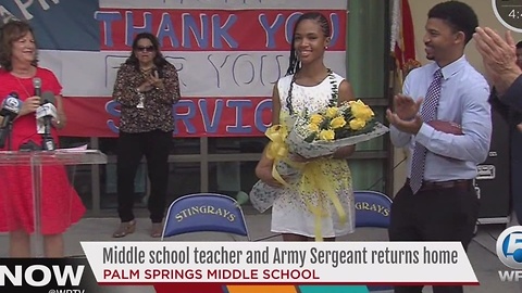 Middle school teacher and Army Sergeant returns home