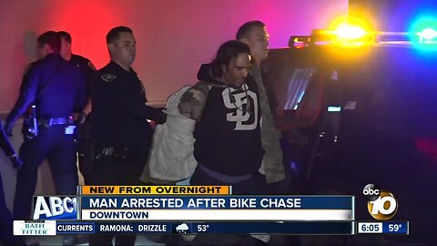 Police arrest man who led officers on bike chase in downtown San Diego