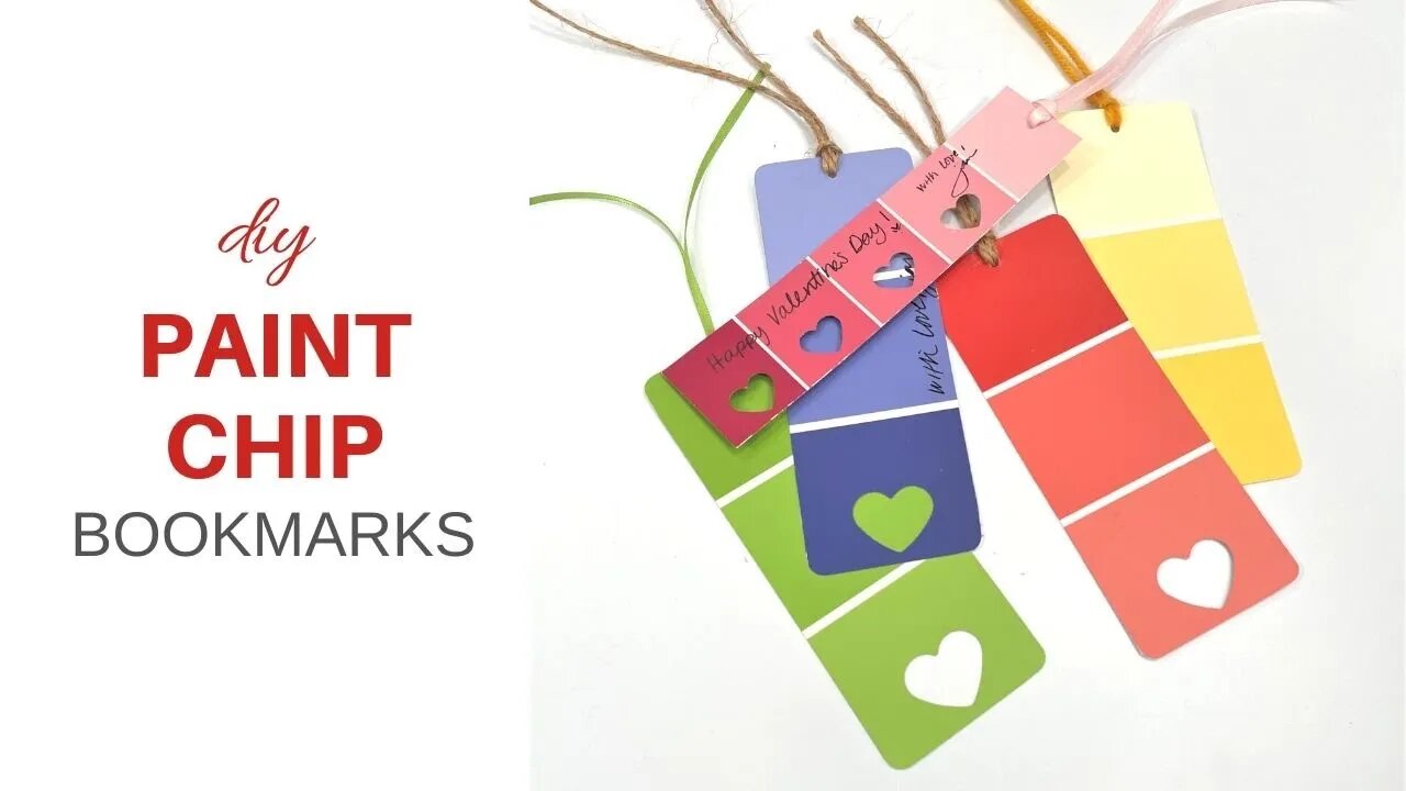 DIY Paint Chip Bookmarks / Simple Valentine Kid Friendly Craft