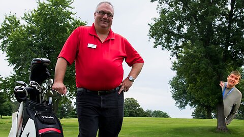 Mike from Heather Ridge Golf Course is entertained by Scott!