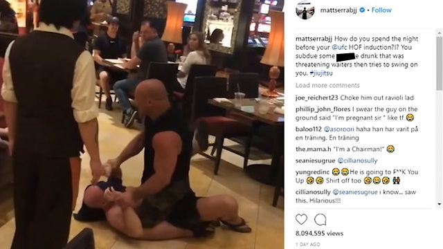 Camera Catches UFC Hall of Famer Laughing as He Pins Drunk Jerk Trying To Fight Him