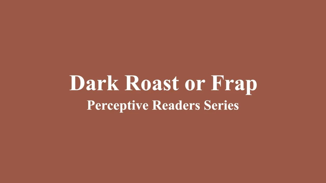 1 The Dark Roast or Frap Answering Video Series By JPP