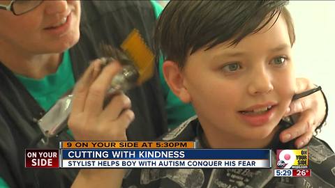 Stylist helps boy with autism conquer his fear