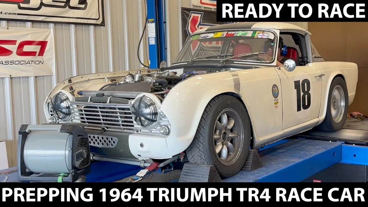 Prepping the Triumph TR4 Race Car