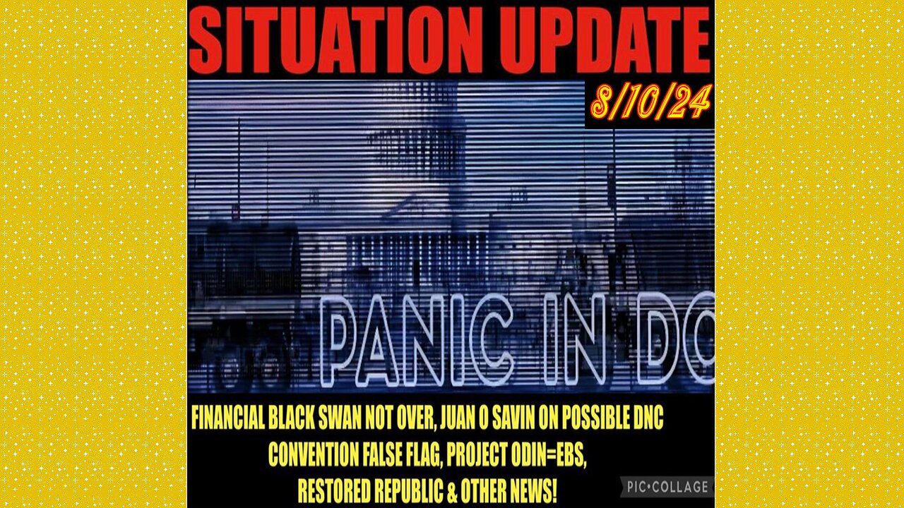 SITUATION UPDATE 8/10/24 - Financial Black Swan, DNC FF, Odin=Ebs, Vt Intel, No way out