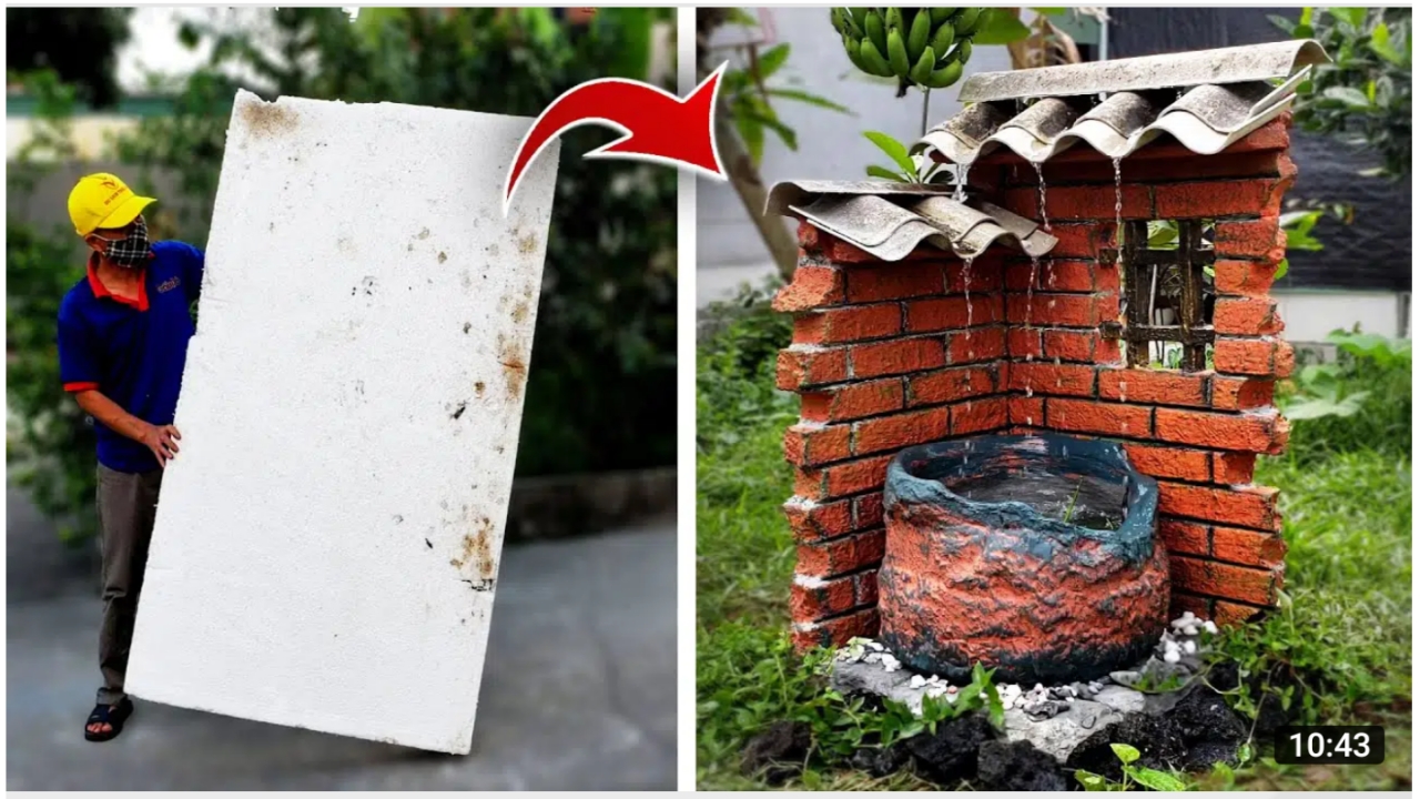 WOW! Amazing Ideas With Foam Box - How To Make Wonderful and Ancient Waterfall for Your Garden
