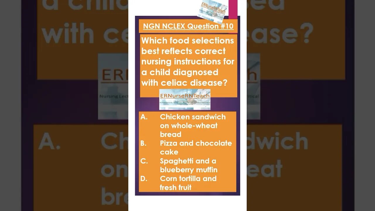 NGN NCLEX Question and Answers #10 #celiacdisease #nextgennclex #passednextgennclex #nclexreview